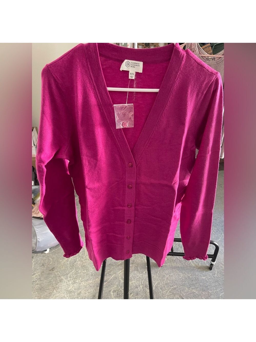 Candace Cameron Bure Fuchsia Cardigan Sweater New in bag